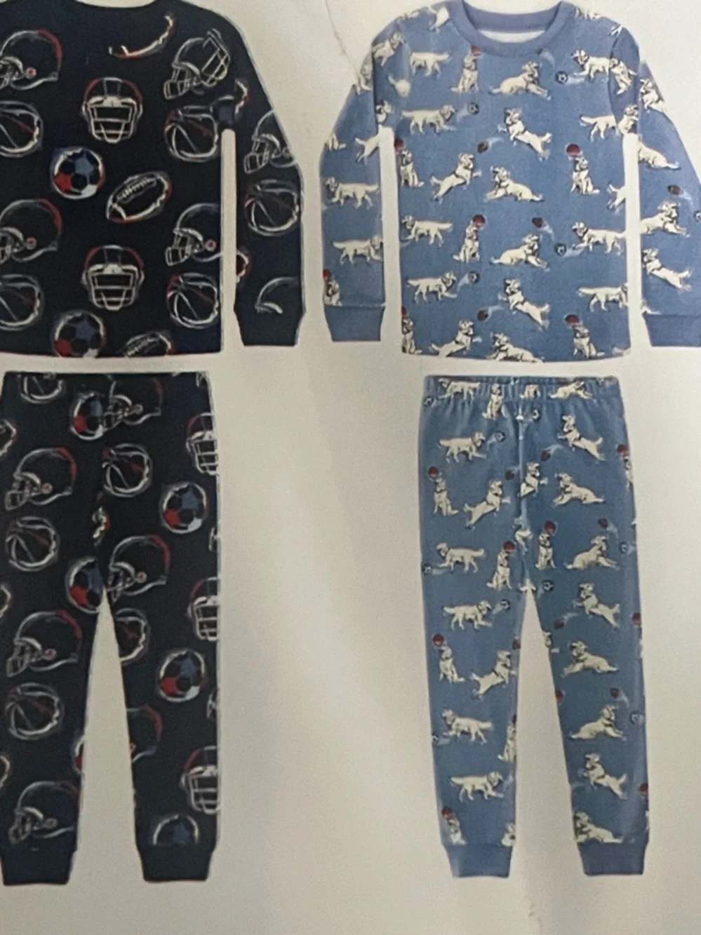 2 Pairs Organic Cotton football Dogs Pajama Sets